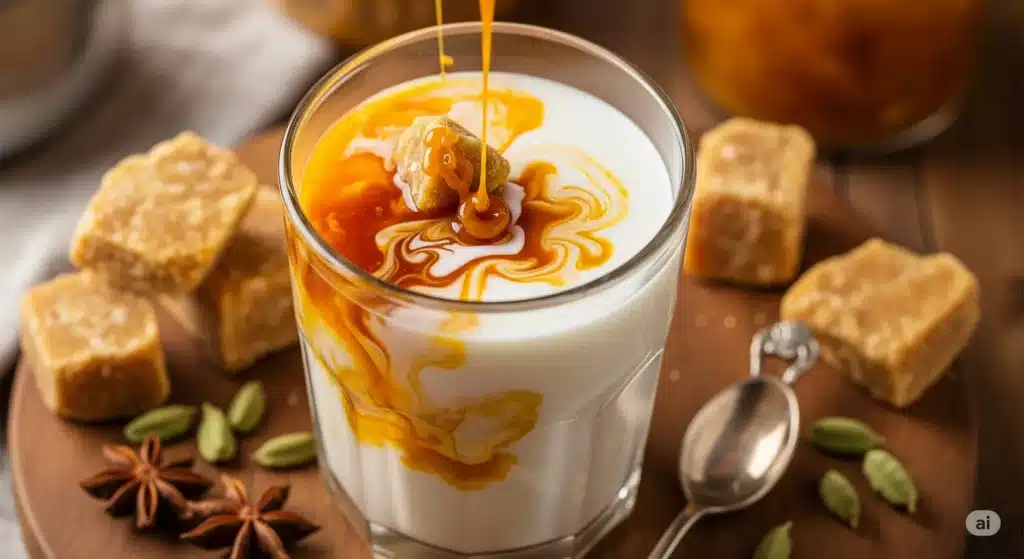 गुड़ के साथ दूध के फायदे (Gud Ke Sath Dudh Ke Fayde in Hindi) 11 Gemini Generated Image pkquzhpkquzhpkqu